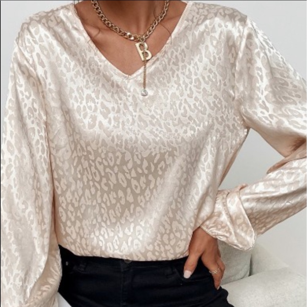 Cream Leopard Blouse